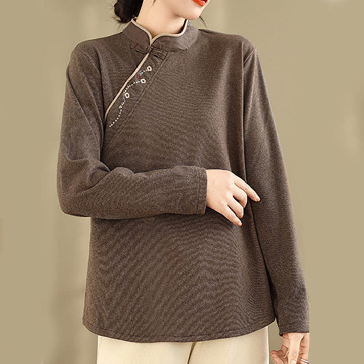 Camisa de manga larga de algodón con Buddha Stones para mujer - image 4