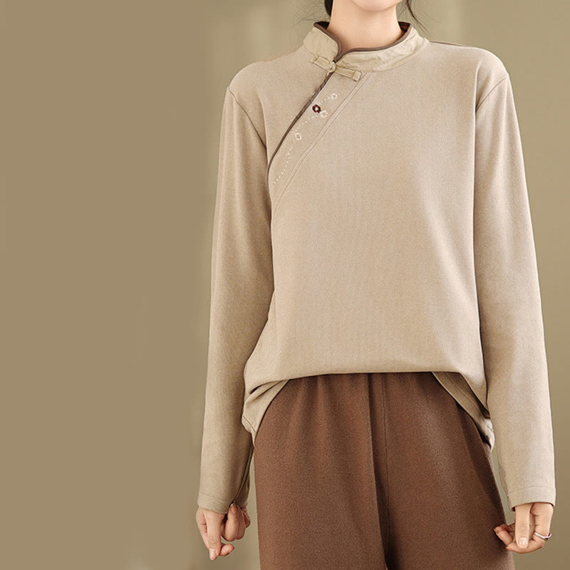 Camisa de manga larga de algodón con Buddha Stones para mujer - image 7