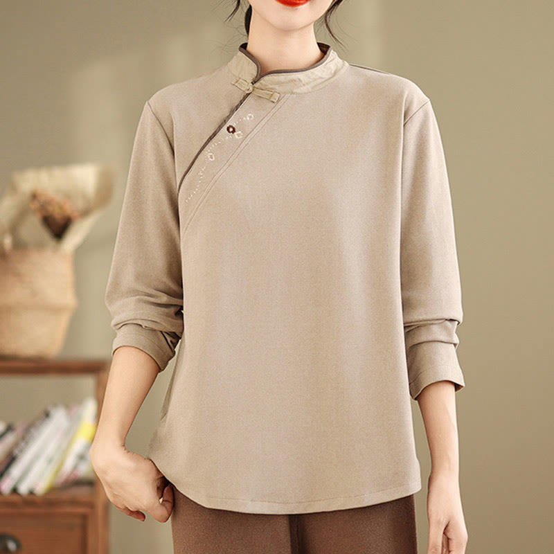 Camisa de manga larga de algodón con Buddha Stones para mujer - image 11