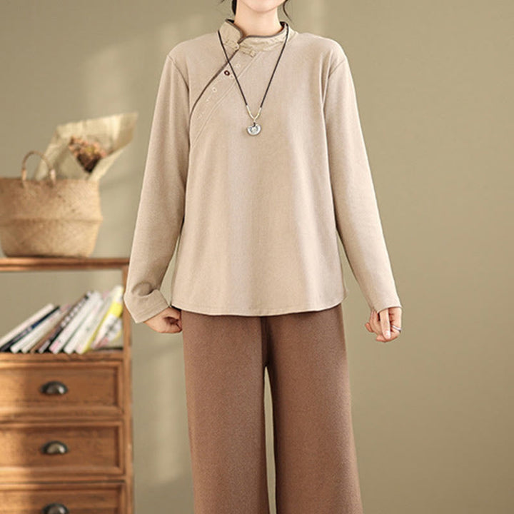 Camisa de manga larga de algodón con Buddha Stones para mujer - image 10