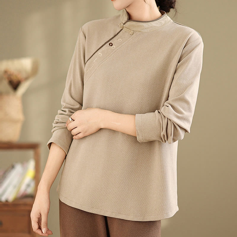 Camisa de manga larga de algodón con Buddha Stones para mujer - image 9