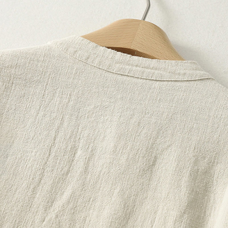 Camisa de manga larga para mujer con estampado de Buddha Stones , estilo casual y con botones de rana. - image 10