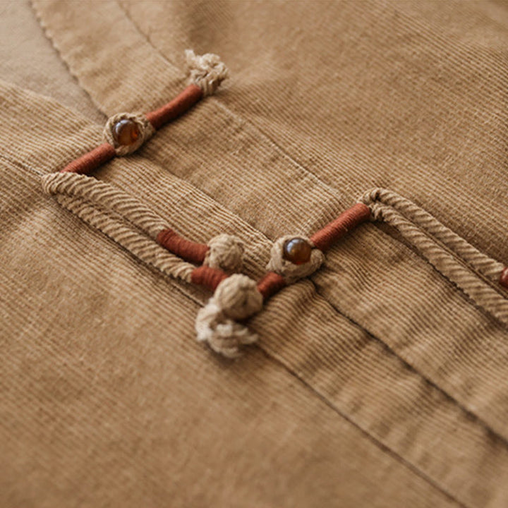 Chaqueta de pana de manga larga de algodón con bolsillos para mujer de Buddha Stones - image 7