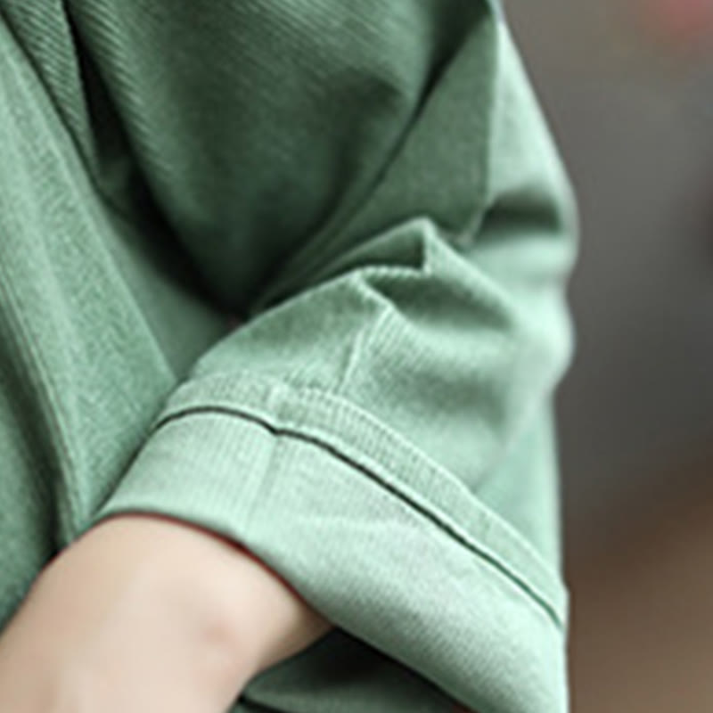 Chaqueta de pana de manga larga de algodón con bolsillos para mujer de Buddha Stones - image 14