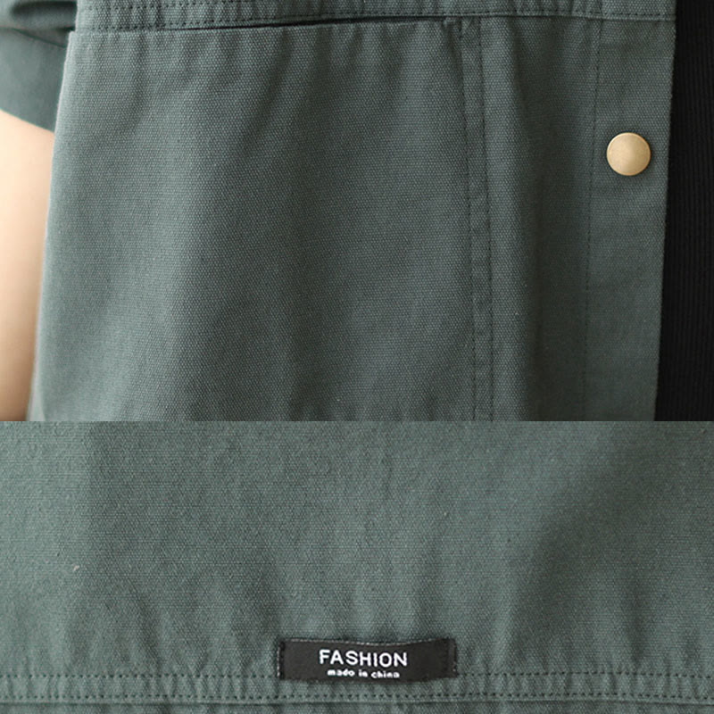 Chaqueta informal de manga larga con bolsillos para mujer, de color liso y con estampado de Buddha Stones - image 6