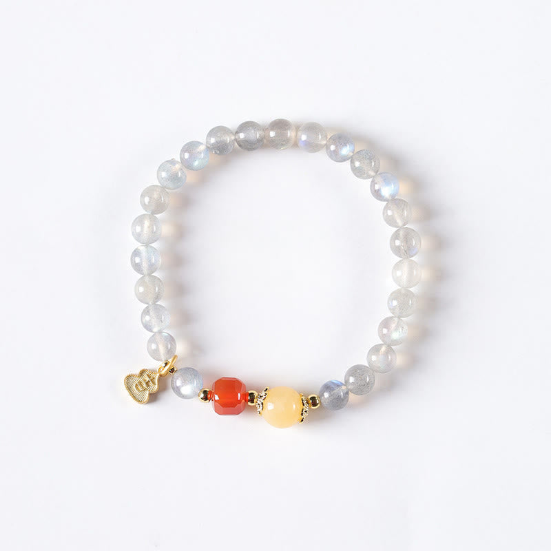Pulsera con encanto de loto, piedra lunar natural y Buddha Stones - image 12