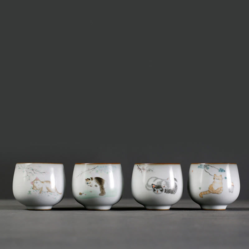 Buddha Stones Taza de té de kung fu con ramas de gato y caja de regalo - image 10