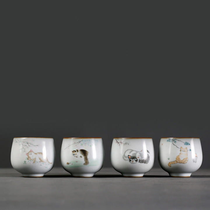 Buddha Stones Taza de té de kung fu con ramas de gato y caja de regalo - image 10