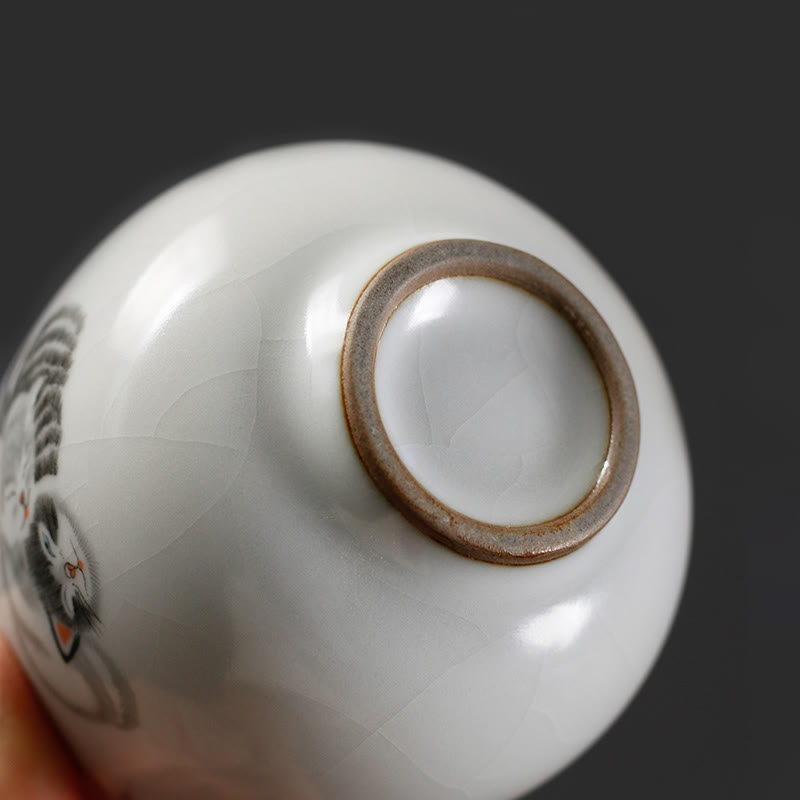 Buddha Stones Taza de té de kung fu con ramas de gato y caja de regalo - image 14