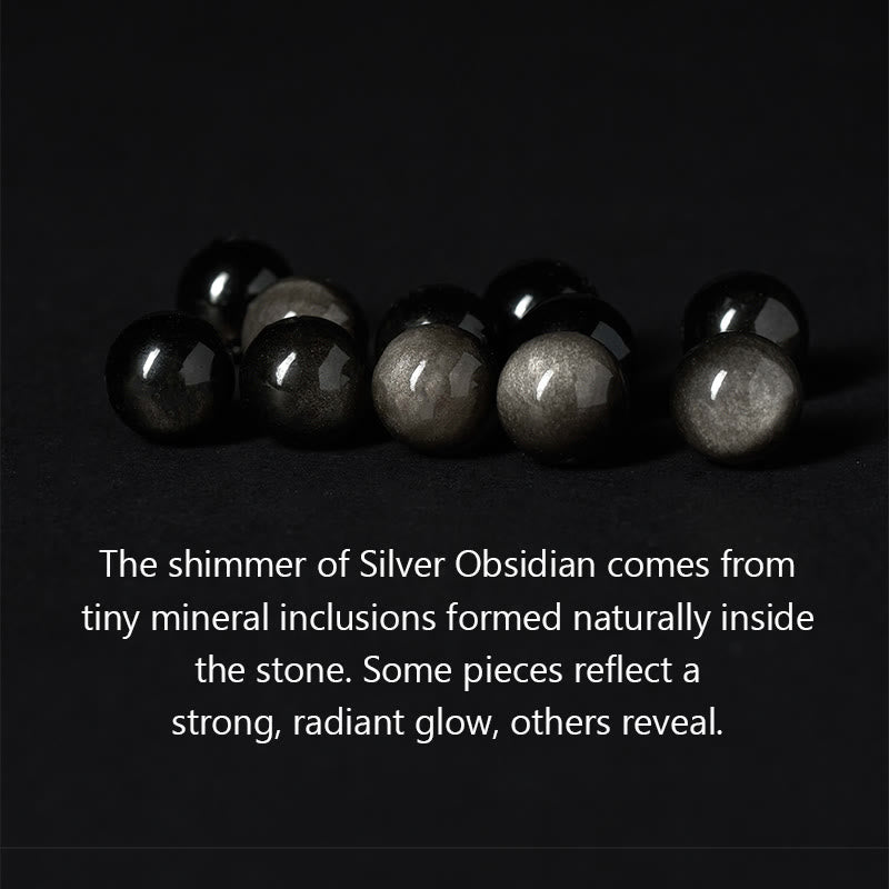 Buddha Stones con tres caras, obsidiana, ojo de tigre, brillo plateado y Om Mani Padme Hum - image 6