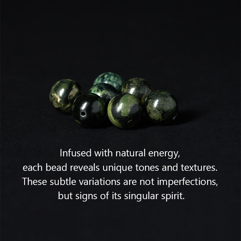 Buddha Stones jaspe gris natural Kambamba jaspe Om Mani Padme Hum pulsera curativa de Buda sin forma - image 5