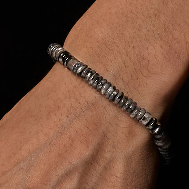 Pulsera de cuerda de fuerza con Buddha Stones, obsidiana negra pequeña, aventurina verde, jaspe gris, ojo de tigre - image 2