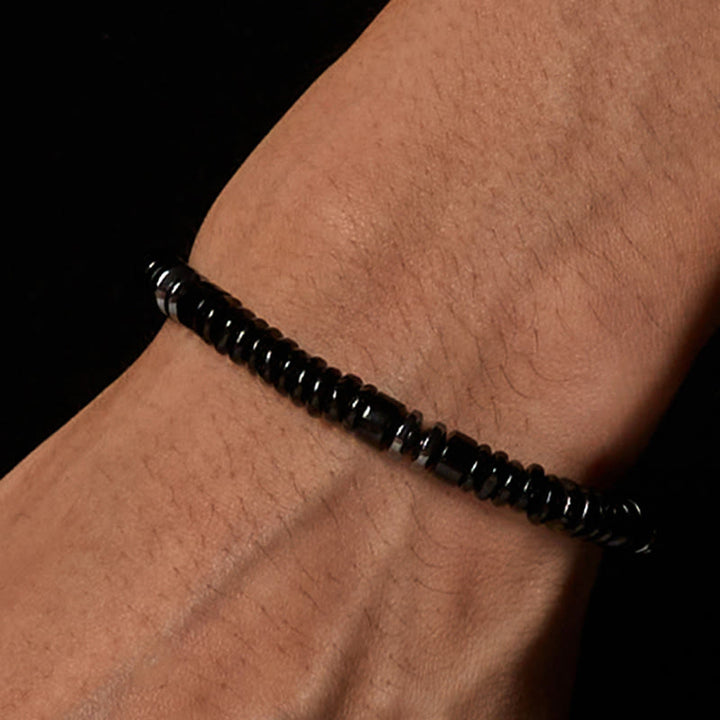Pulsera de cuerda de fuerza con Buddha Stones, obsidiana negra pequeña, aventurina verde, jaspe gris, ojo de tigre - image 9