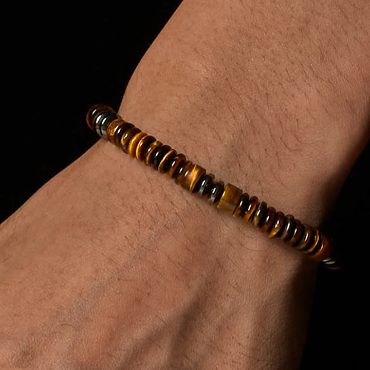 Pulsera de cuerda de fuerza con Buddha Stones, obsidiana negra pequeña, aventurina verde, jaspe gris, ojo de tigre - image 21