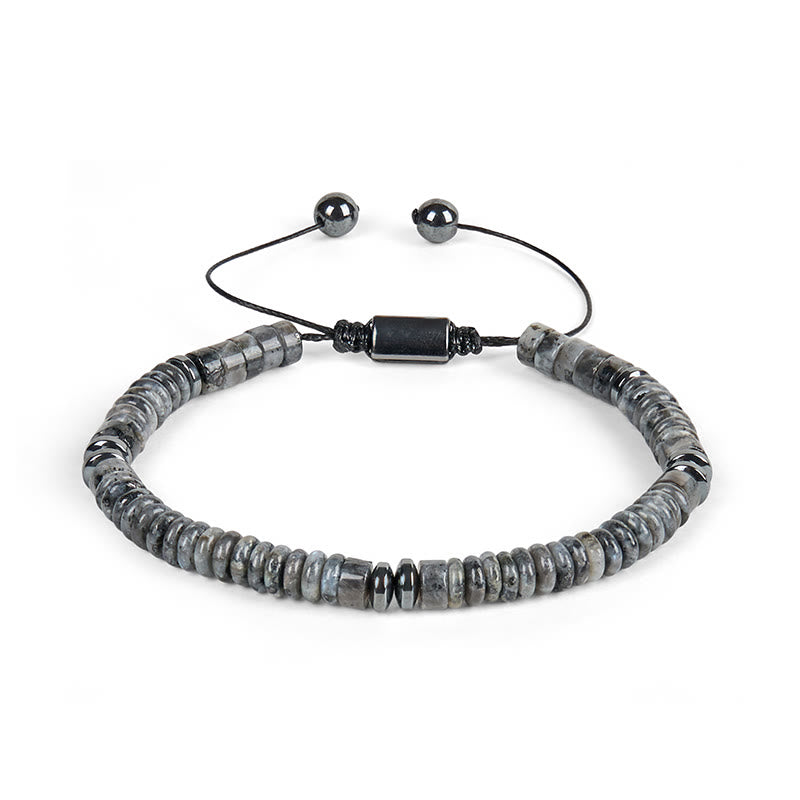 Pulsera de cuerda de fuerza con Buddha Stones, obsidiana negra pequeña, aventurina verde, jaspe gris, ojo de tigre - image 4