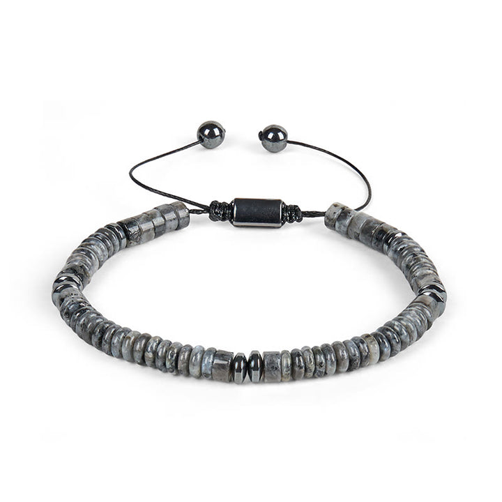 Pulsera de cuerda de fuerza con Buddha Stones, obsidiana negra pequeña, aventurina verde, jaspe gris, ojo de tigre - image 4