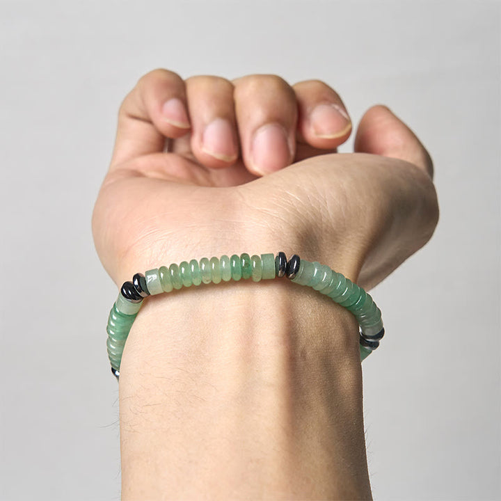 Pulsera de cuerda de fuerza con Buddha Stones, obsidiana negra pequeña, aventurina verde, jaspe gris, ojo de tigre - image 16