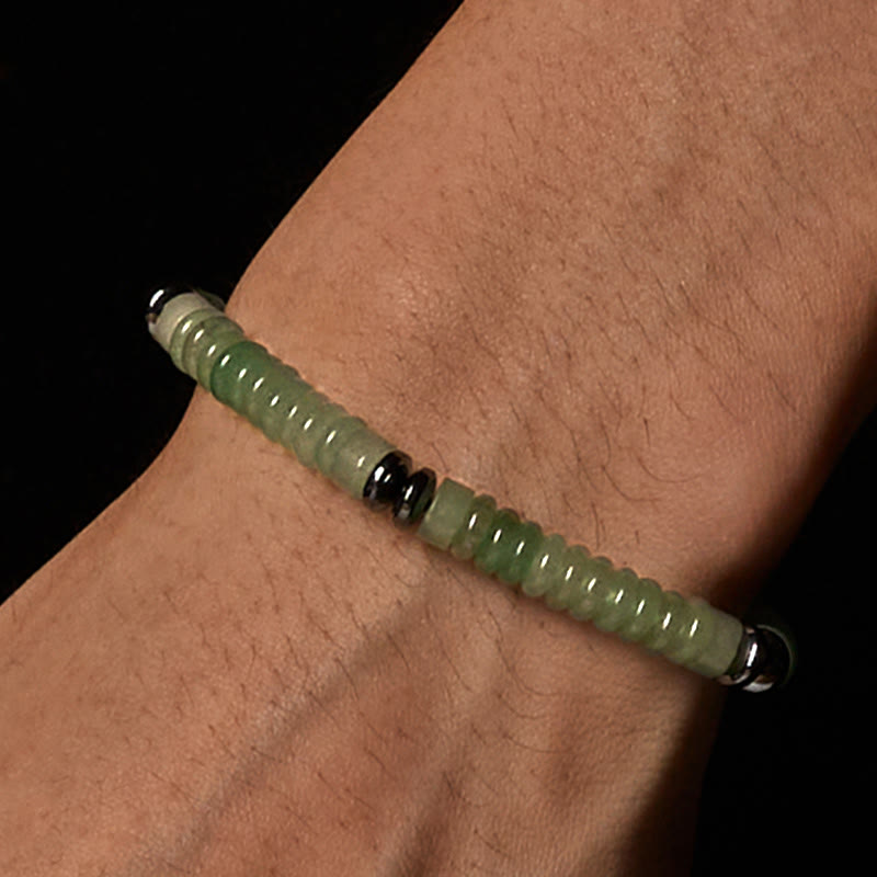 Pulsera de cuerda de fuerza con Buddha Stones, obsidiana negra pequeña, aventurina verde, jaspe gris, ojo de tigre - image 15