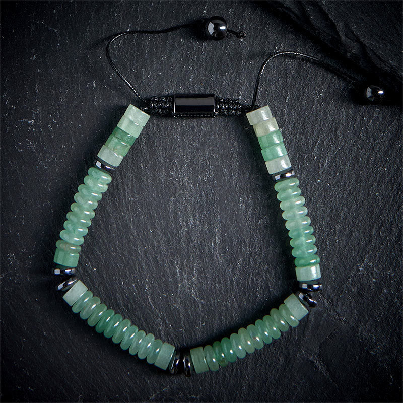 Pulsera de cuerda de fuerza con Buddha Stones, obsidiana negra pequeña, aventurina verde, jaspe gris, ojo de tigre - Aventurina verde (circunferencia de la muñeca: 15-20 cm) - image 13