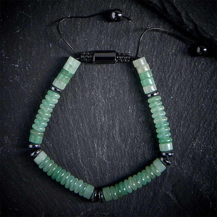 Pulsera de cuerda de fuerza con Buddha Stones, obsidiana negra pequeña, aventurina verde, jaspe gris, ojo de tigre - Aventurina verde (circunferencia de la muñeca: 15-20 cm) - image 13