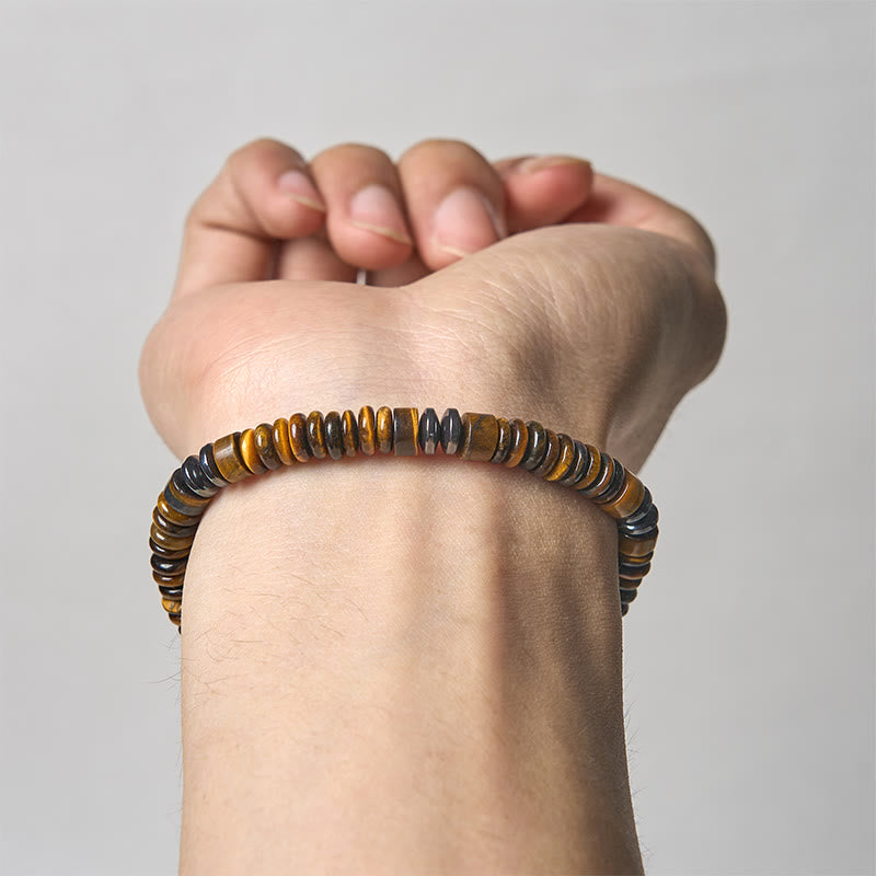 Pulsera de cuerda de fuerza con Buddha Stones, obsidiana negra pequeña, aventurina verde, jaspe gris, ojo de tigre - image 22