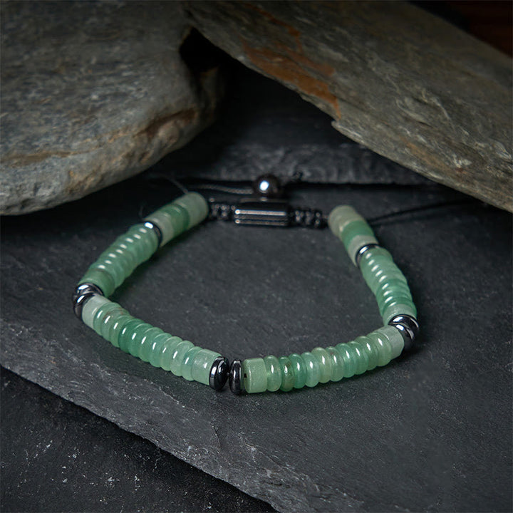 Pulsera de cuerda de fuerza con Buddha Stones, obsidiana negra pequeña, aventurina verde, jaspe gris, ojo de tigre - image 14
