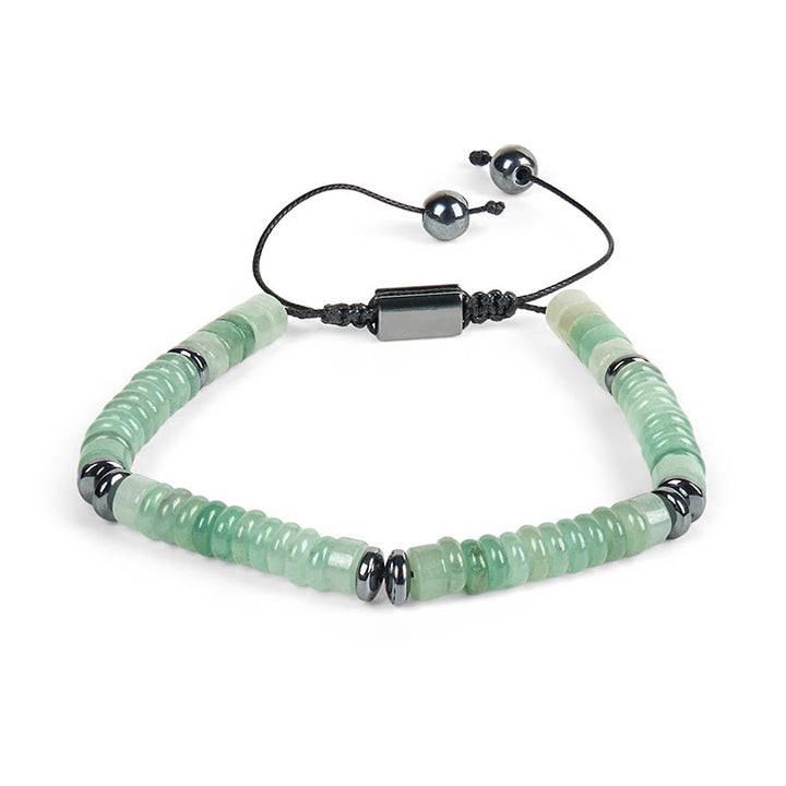 Pulsera de cuerda de fuerza con Buddha Stones, obsidiana negra pequeña, aventurina verde, jaspe gris, ojo de tigre - image 17