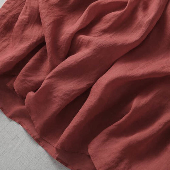 Vestido midi con bolsillos, mangas abullonadas y bordado de Buddha Stones - image 9