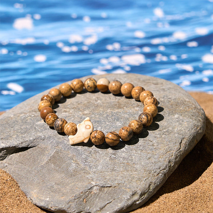 Pulsera de equilibrio espiritual con delfín y piedras naturales de Buddha Stones - image 2