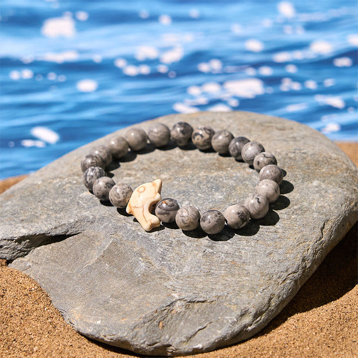 Pulsera de equilibrio espiritual con delfín y piedras naturales de Buddha Stones - image 18