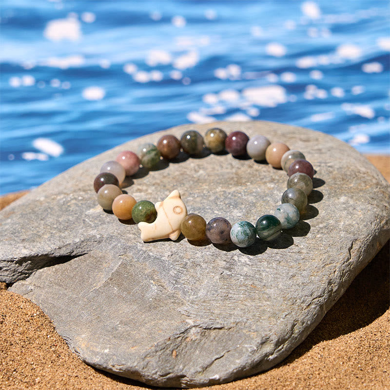 Pulsera de equilibrio espiritual con delfín y piedras naturales de Buddha Stones - image 30