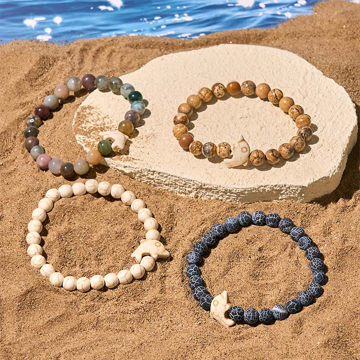 Pulsera de equilibrio espiritual con delfín y piedras naturales de Buddha Stones - image 33