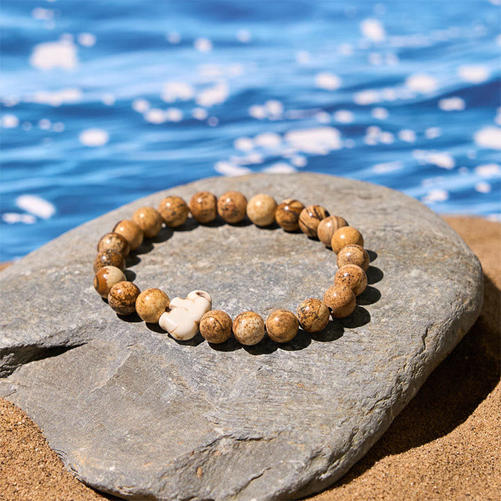 Pulsera de elefante de fuerza espiritual con Buddha Stones y varias piedras naturales - image 7