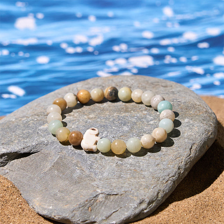 Pulsera de elefante de fuerza espiritual con Buddha Stones y varias piedras naturales - image 15