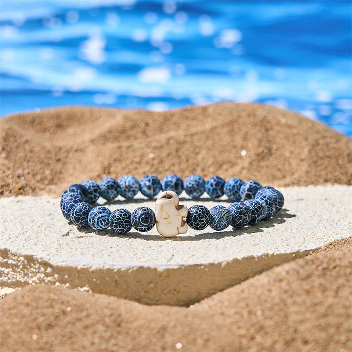 Pulsera de elefante de fuerza espiritual con Buddha Stones y varias piedras naturales - Ágata craquelada (circunferencia de la muñeca: 15-18 cm) - image 17