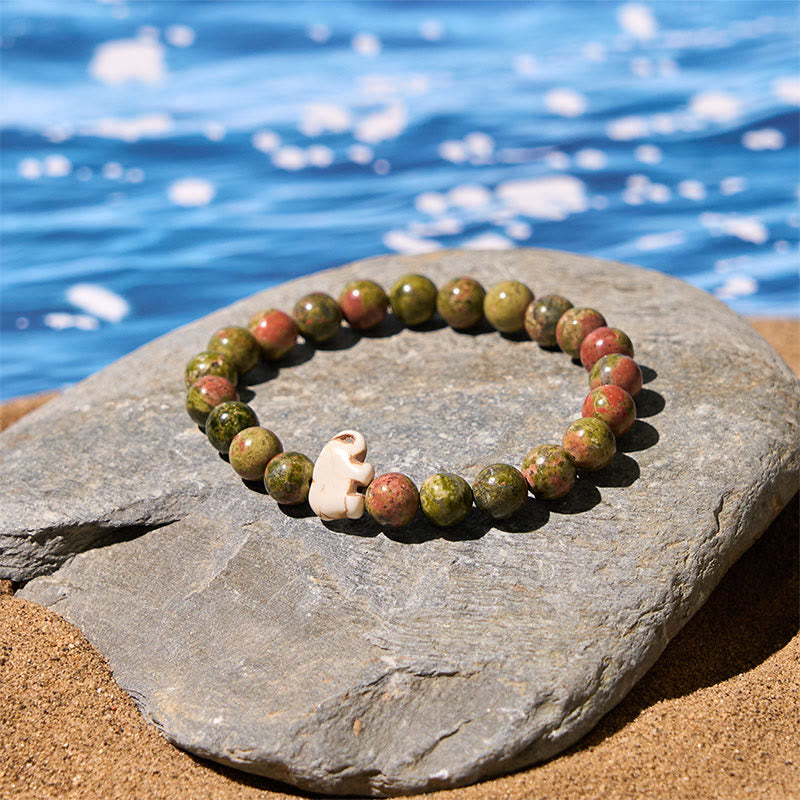 Pulsera de elefante de fuerza espiritual con Buddha Stones y varias piedras naturales - image 27
