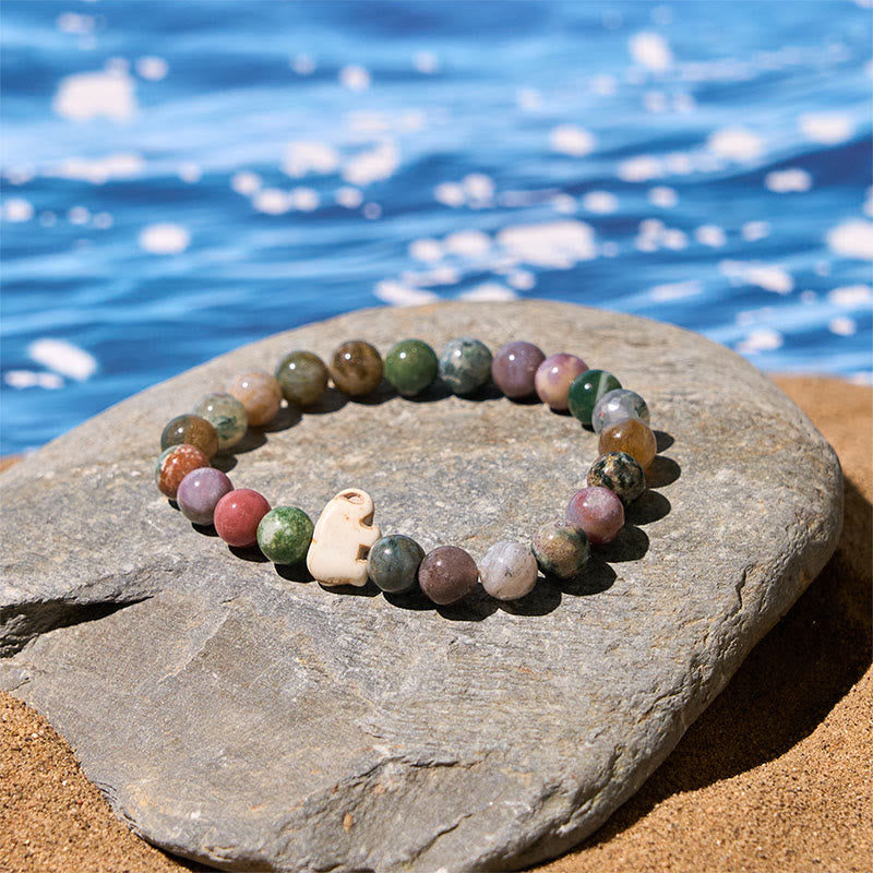 Pulsera de elefante de fuerza espiritual con Buddha Stones y varias piedras naturales - image 31