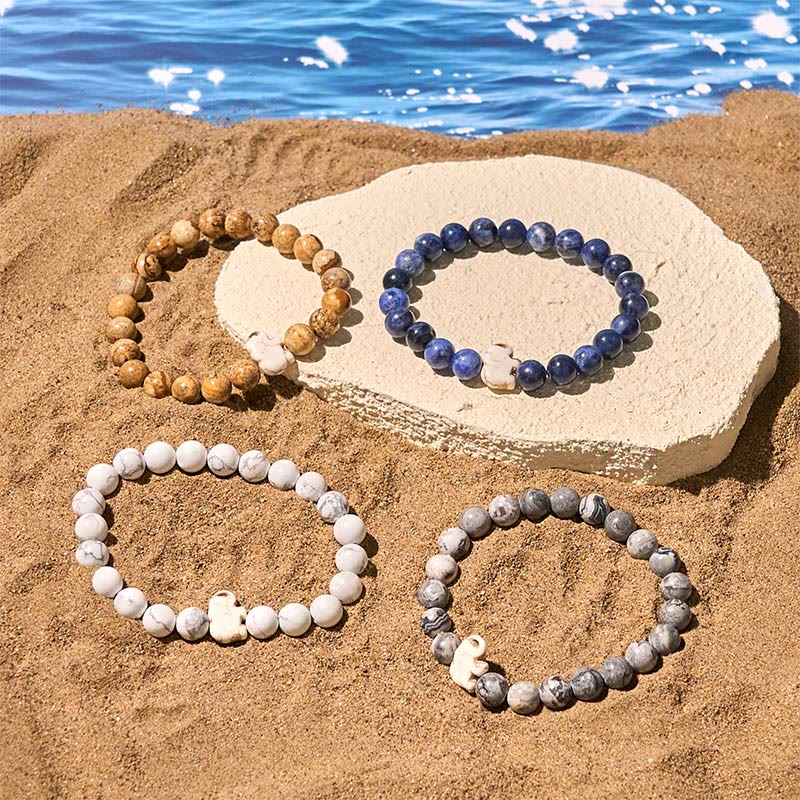 Pulsera de elefante de fuerza espiritual con Buddha Stones y varias piedras naturales - image 33