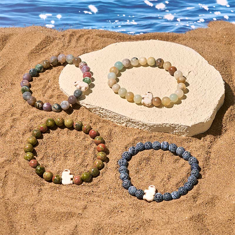 Pulsera de elefante de fuerza espiritual con Buddha Stones y varias piedras naturales - image 34