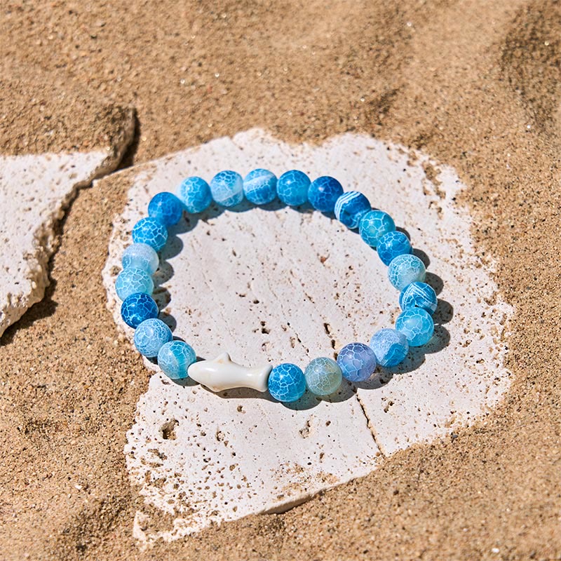 Pulsera de la sabiduría del tiburón con piedra de ágata natural de Buddha Stones - image 6
