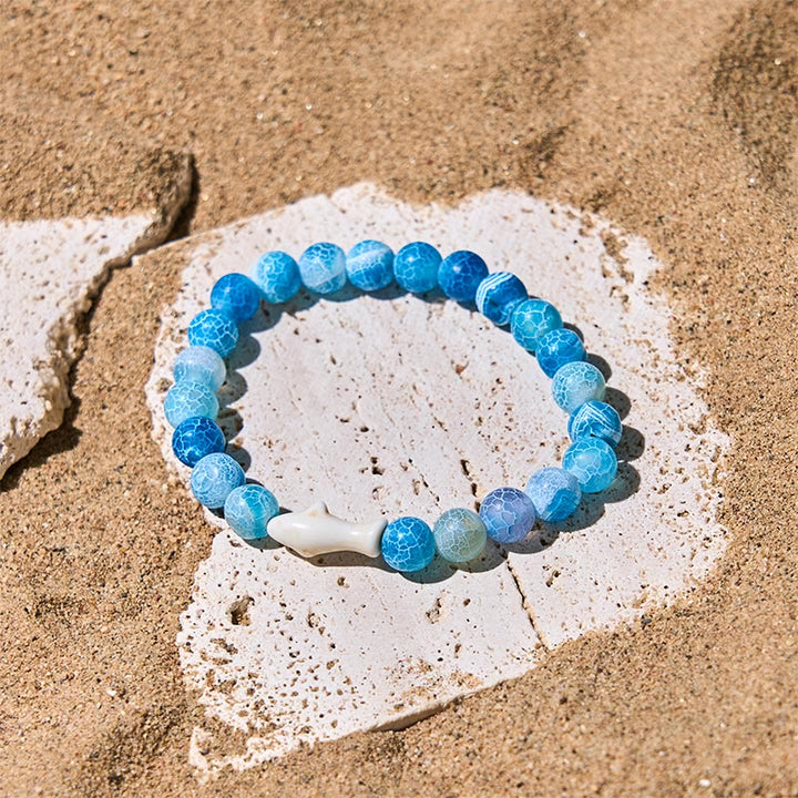 Pulsera de la sabiduría del tiburón con piedra de ágata natural de Buddha Stones - image 6