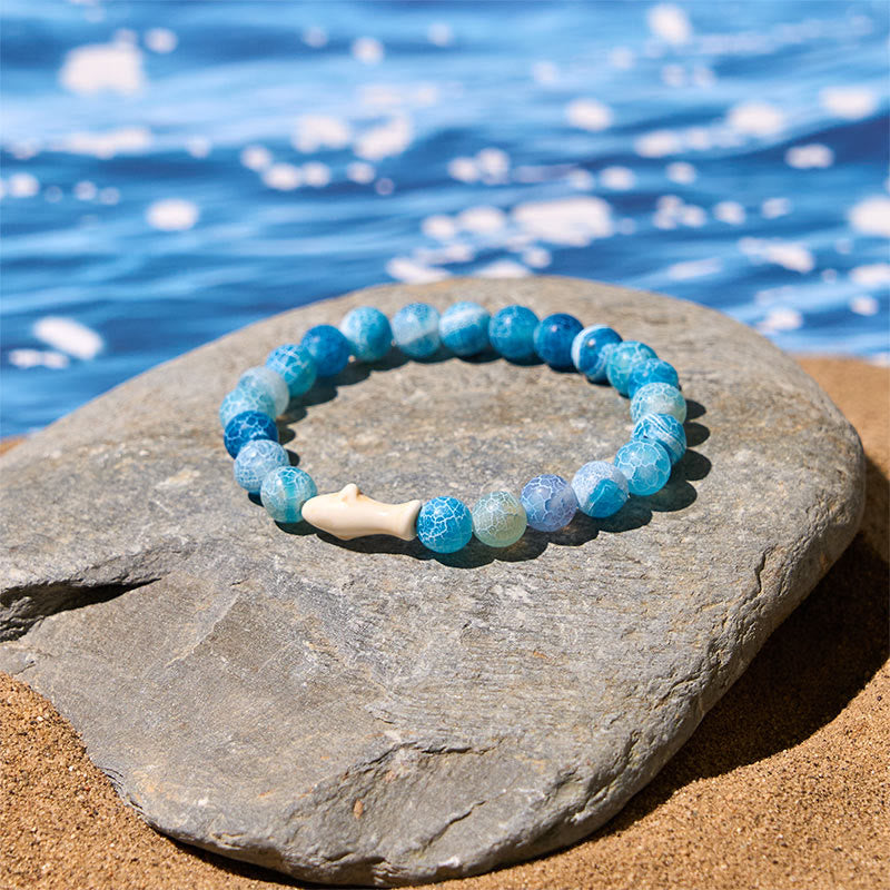 Pulsera de la sabiduría del tiburón con piedra de ágata natural de Buddha Stones - image 5