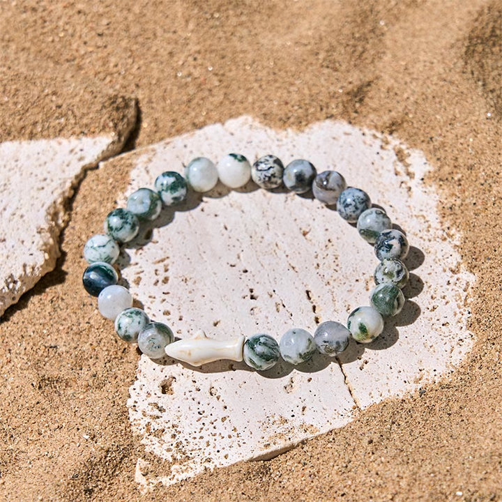 Pulsera de la sabiduría del tiburón con piedra de ágata natural de Buddha Stones - image 12