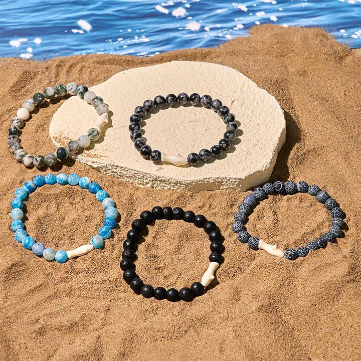 Pulsera de la sabiduría del tiburón con piedra de ágata natural de Buddha Stones - image 19