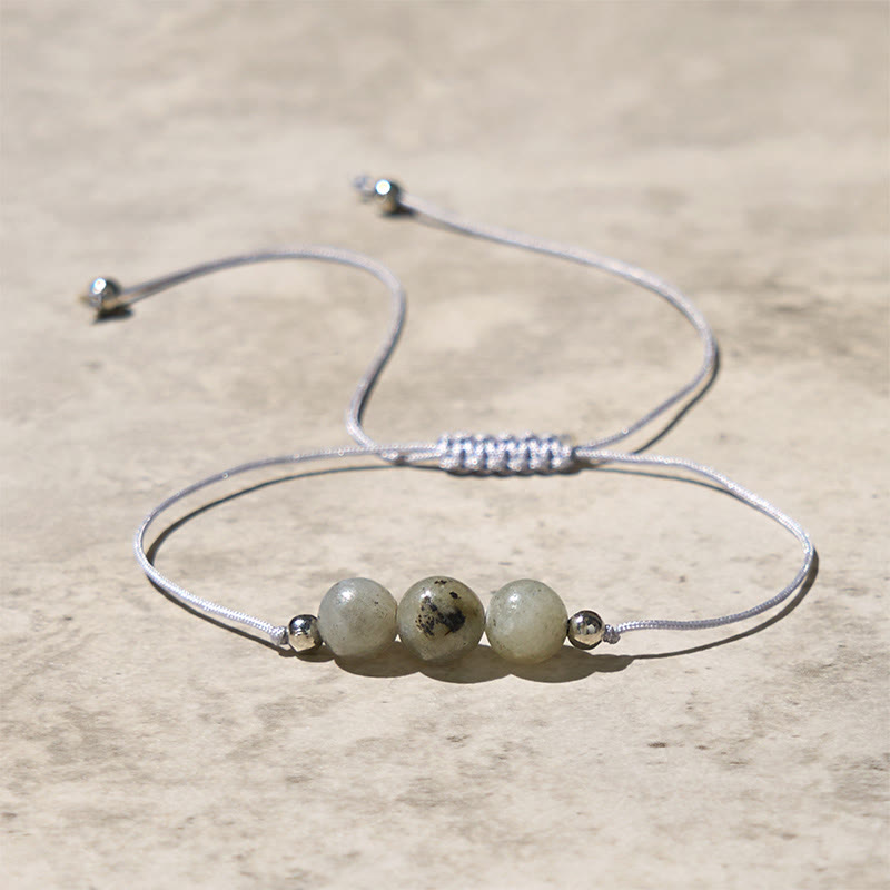Pulsera curativa de cuerda con cuentas de labradorita natural de Buddha Stones - image 1