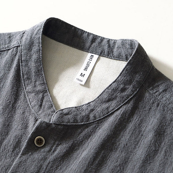 Camisa de algodón ramio para hombre con botones, manga larga y bolsillos, con estampado de Buddha Stones caídas. - image 18