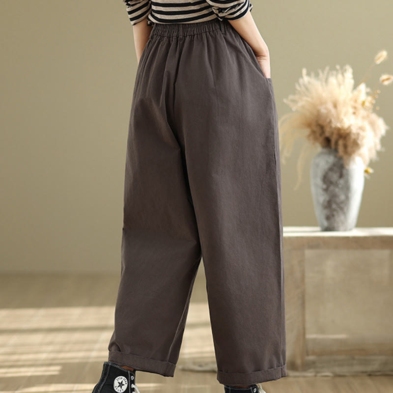 Pantalones harén de algodón y poliéster para mujer, informales, con bolsillos y botones, de Buddha Stones, de 7 a 8 largos - image 5