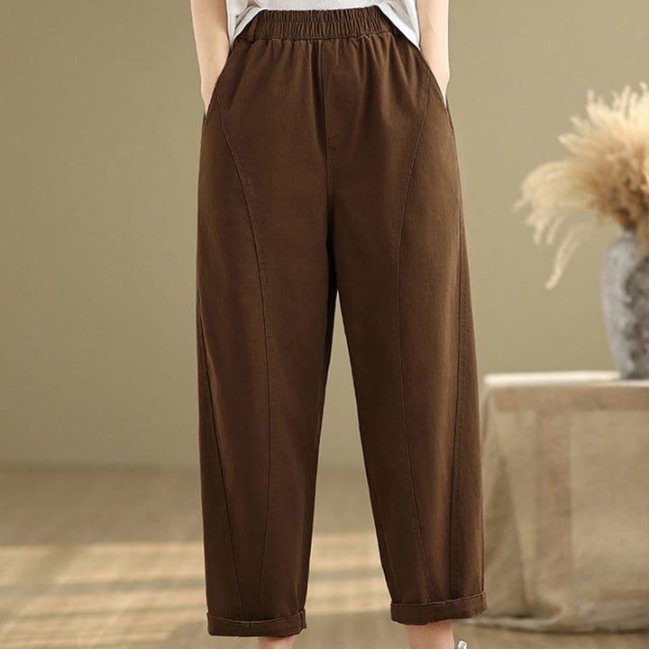 Pantalones harén de poliéster con cintura elástica para mujer, informales, con bolsillos y estampados de Buddha Stones - image 17