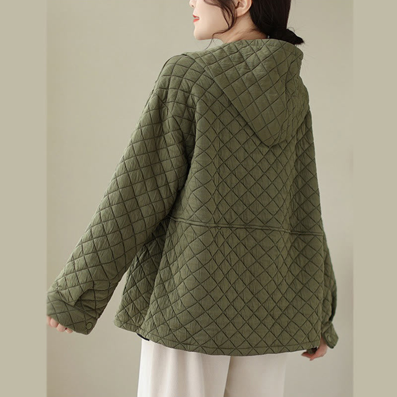 Chaqueta térmica de algodón de manga larga con capucha y bolsillos para mujer, diseño de Buddha Stones . - image 3