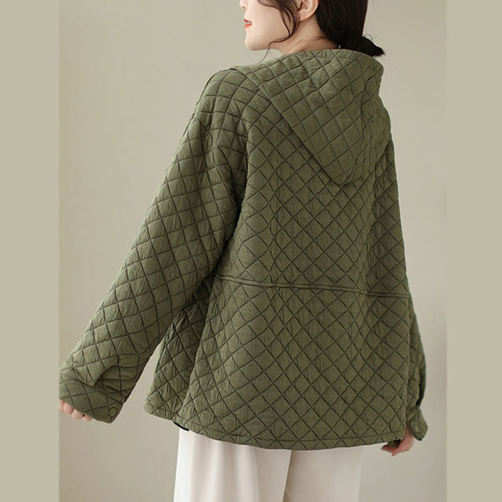 Chaqueta térmica de algodón de manga larga con capucha y bolsillos para mujer, diseño de Buddha Stones . - image 3